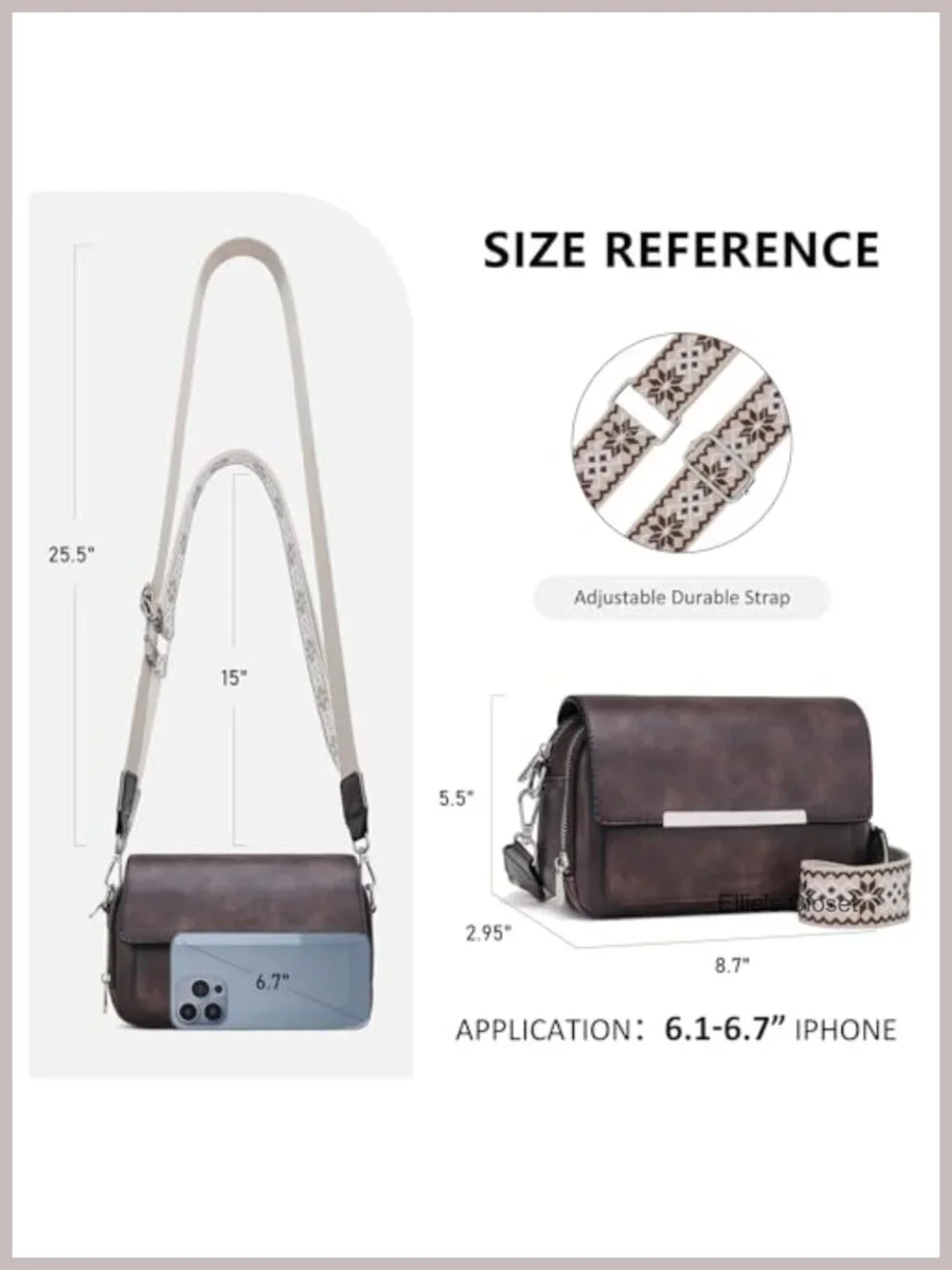 Small Crossbody Wallet Purse with Card Slots Faux Leather Shoulder Handbag